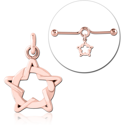 ROSE GOLD PVD COATED SURGICAL STEEL CHARM FOR INDUSTRIAL BARBELL