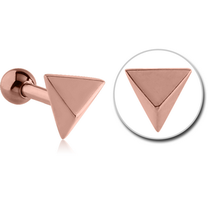 ROSE GOLD PVD COATED SURGICAL STEEL TRAGUS MICRO BARBELL - PYRAMID