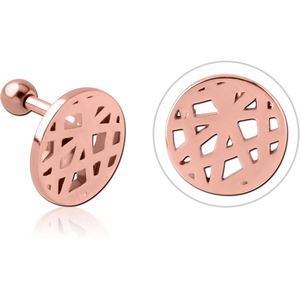 ROSE GOLD PVD COATED SURGICAL STEEL TRAGUS MICRO BARBELL - FILIGREE