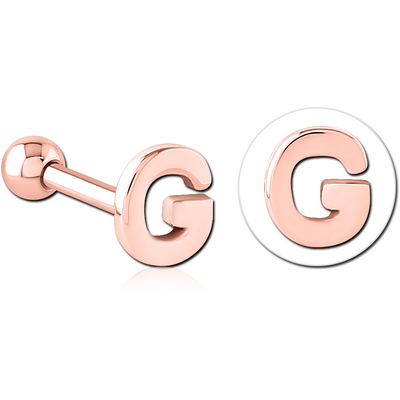 ROSE GOLD PVD COATED SURGICAL STEEL TRAGUS MICRO BARBELL - G