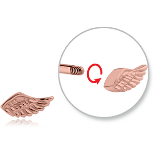 ROSE GOLD PVD COATED SURGICAL STEEL MICRO THREADED WING ATTACHMENT