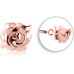 ROSE GOLD PVD COATED SURGICAL STEEL MICRO THREADED FLOWER ATTACHMENT