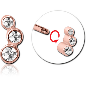 ROSE GOLD PVD COATED SURGICAL STEEL MICRO THREADED JEWELLED ATTACHMENT