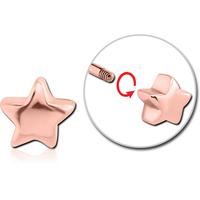 ROSE GOLD PVD COATED SURGICAL STEEL MICRO THREADED ATTACHMENT -STAR