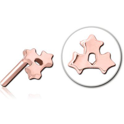 ROSE GOLD PVD COATED SURGICAL STEEL THREADLESS ATTACHMENT - TRIPLE STAR