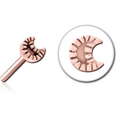 ROSE GOLD PVD COATED SURGICAL STEEL THREADLESS ATTACHMENT - CRESCENT