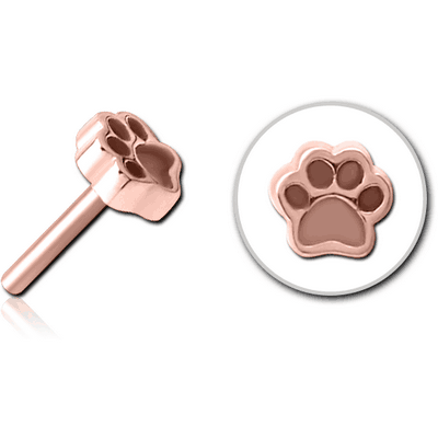 ROSE GOLD PVD COATED SURGICAL STEEL THREADLESS ATTACHMENT - ANIMAL PAW INDENT