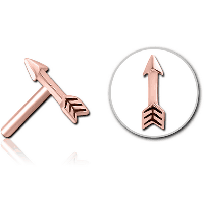 ROSE GOLD PVD COATED SURGICAL STEEL THREADLESS ATTACHMENT - ARROW