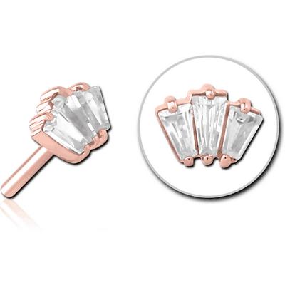 ROSE GOLD PVD COATED SURGICAL STEEL JEWELLED THREADLESS ATTACHMENT