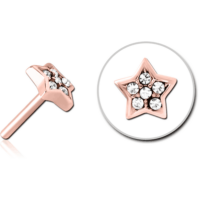 ROSE GOLD PVD COATED SURGICAL STEEL JEWELLED THREADLESS ATTACHMENT - STAR