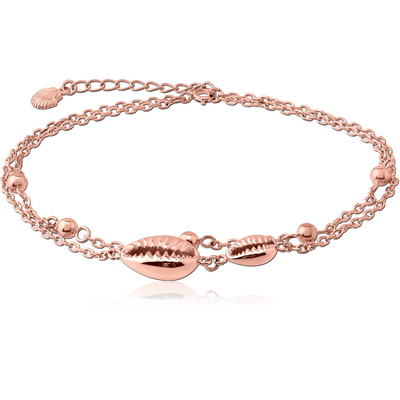 ROSE GOLD PVD COATED SURGICAL STEEL ANKLET - SHELL