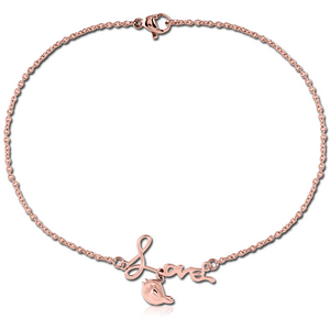 ROSE GOLD PVD COATED SURGICAL STEEL BRACELET - LOVE BIRD