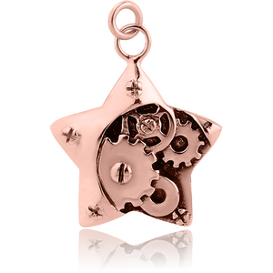 ROSE GOLD PVD COATED SURGICAL STEEL CHARM - STAR STEAMPUNK