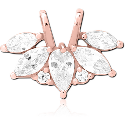 ROSE GOLD PVD COATED SURGICAL STEEL SLIDING JEWELLED CHARM FOR HINGED SEGMENT RING