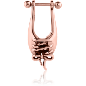 ROSE GOLD PVD COATED SURGICAL STEEL CARTILAGE SHIELD - CORSET