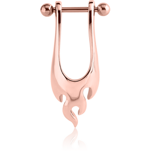 ROSE GOLD PVD COATED SURGICAL STEEL CARTILAGE SHIELD - FLAME