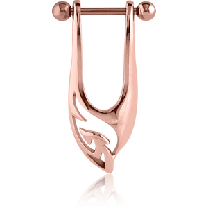 ROSE GOLD PVD COATED SURGICAL STEEL CARTILAGE SHIELD - LEFT