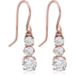 ROSE GOLD PVD COATED SURGICAL STEEL JEWELLED EARRINGS