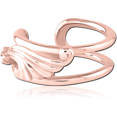 ROSE GOLD PVD COATED SURGICAL STEEL JEWELLED EAR CUFF