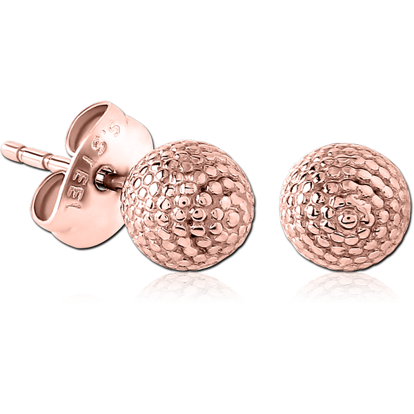 ROSE GOLD PVD COATED SURGICAL STEEL EAR STUDS