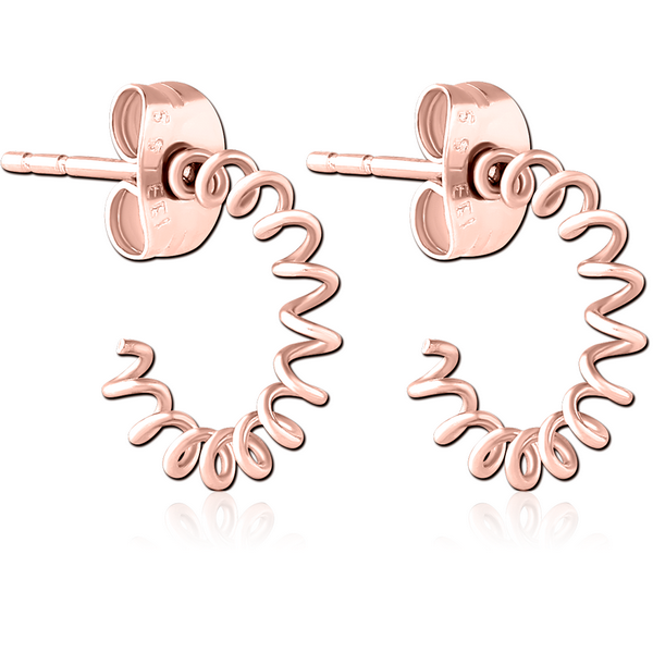 ROSE GOLD PVD COATED SURGICAL STEEL EAR STUDS PAIR