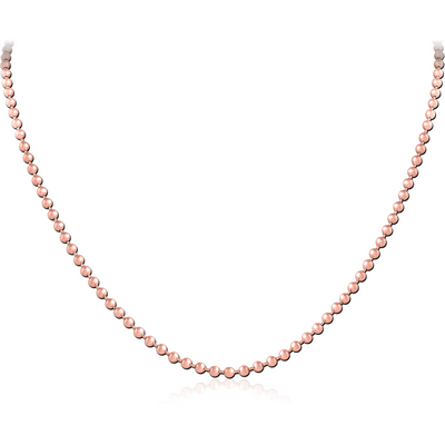 ROSE GOLD PVD COATED STAINLESS STEEL BALL CHAIN 40CMS WIDTH*2.4MM