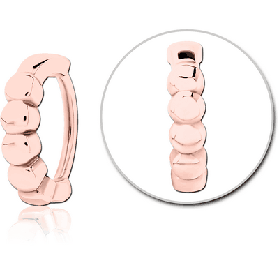 ROSE GOLD PVD COATED SURGICAL STEEL LIP CLCKER RING