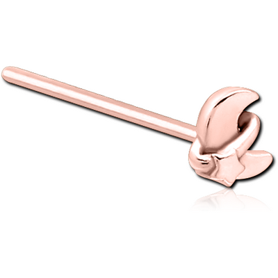 ROSE GOLD PVD COATED SURGICAL STEEL STRAIGHT NOSE STUD