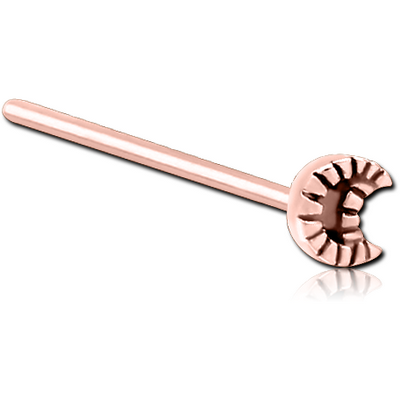 ROSE GOLD PVD COATED SURGICAL STEEL STRAIGHT NOSE STUD