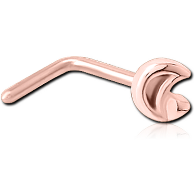 ROSE GOLD PVD COATED SURGICAL STEEL 90 DEGREE NOSE STUD