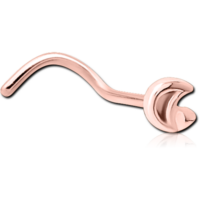 ROSE GOLD PVD COATED SURGICAL STEEL CURVED NOSE STUD