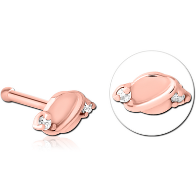 ROSE GOLD PVD COATED SURGICAL STEEL JEWELLED NOSE BONE