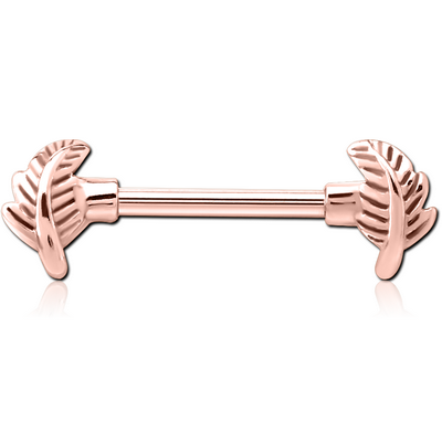 ROSE GOLD PVD COATED SURGICAL STEEL NIPPLE BAR