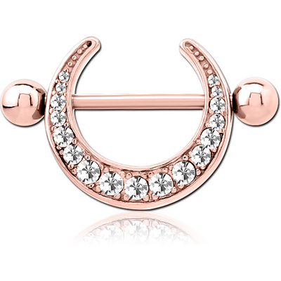 ROSE GOLD PVD COATED SURGICAL STEEL JEWELLED NIPPLE SHIELD