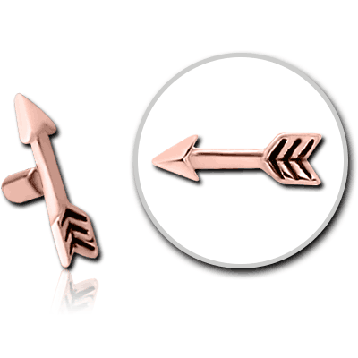 ROSE GOLD PVD COATED SURGICAL STEEL PUSH FIT ATTACHMENT FOR BIOFLEX INTERNAL LABRET - ARROW