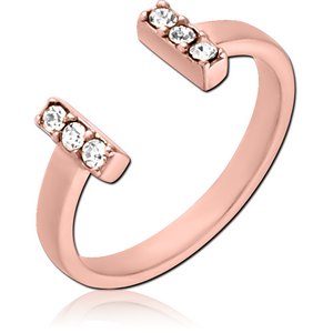 ROSE GOLD PVD COATED SURGICAL STEEL JEWELLED RING