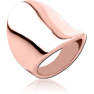 ROSE GOLD PVD COATED SURGICAL STEEL RING - WIDE CONCAVE