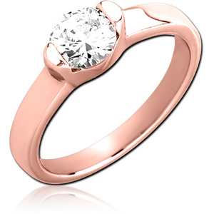 ROSE GOLD PVD COATED SURGICAL STEEL JEWELLED RING