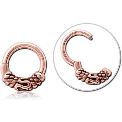 ROSE GOLD PVD COATED SURGICAL STEEL HINGED CLICKER - BALI AND ROPE