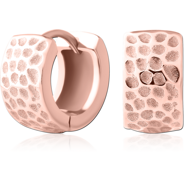 ROSE GOLD PVD COATED SURGICAL STEEL HUGGIES PAIR