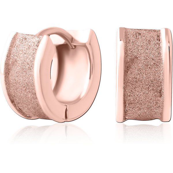 ROSE GOLD PVD COATED SURGICAL STEEL HUGGIES PAIR