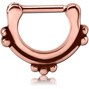 ROSE GOLD PVD COATED SURGICAL STEEL HINGED SEPTUM CLICKER