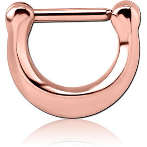 ROSE GOLD PVD COATED SURGICAL STEEL HINGED SEPTUM CLICKER