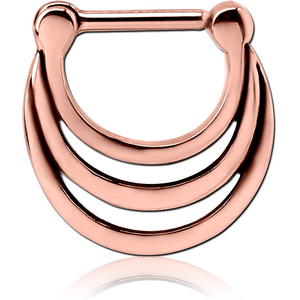 ROSE GOLD PVD COATED SURGICAL STEEL HINGED SEPTUM CLICKER