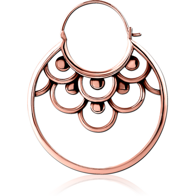 ROSE GOLD PVD COATED SURGICAL STEEL HOOP EARRING FOR TUNNEL