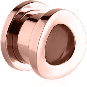 ROSE GOLD PVD COATED STAINLESS STEEL THREADED TUNNEL - CONVEX