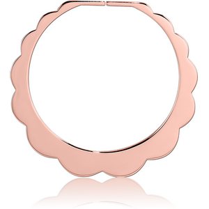 ROSE GOLD PVD COATED SURGICAL STEEL HOOP EARRINGS FOR TUNNEL - FLOWER