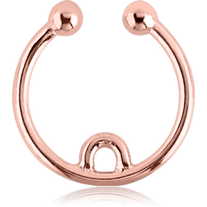 ROSE GOLD PVD COATED SURGICAL STEEL FAKE SEPTUM RING - INNER HOOP