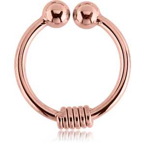 ROSE GOLD PVD COATED SURGICAL STEEL FAKE SEPTUM RING - BRAB WIRE