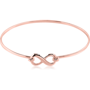 STERLING SILVER 925 ROSE GOLD PVD COATED BANGLE - INFINITY